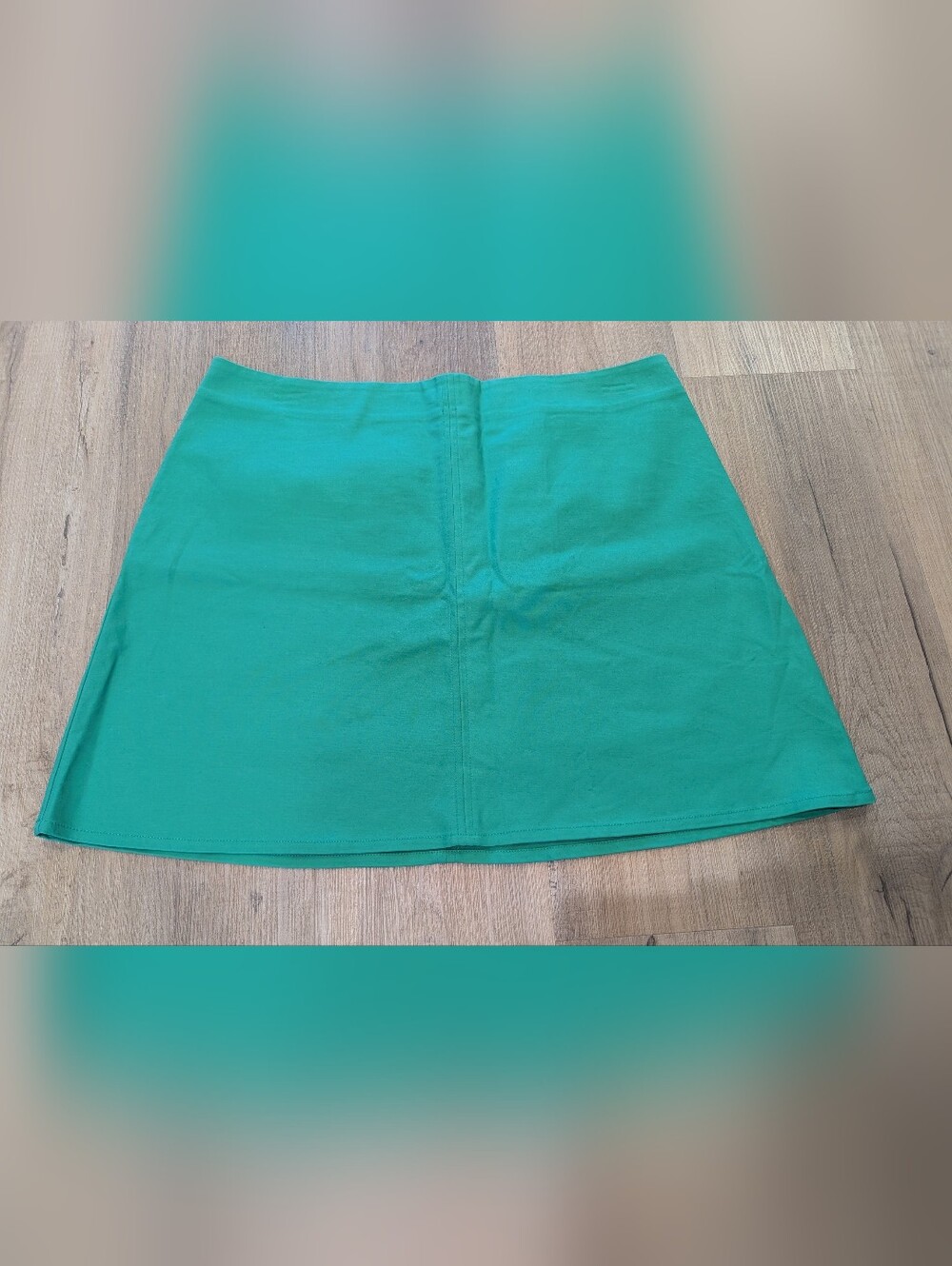 Hudson North Green Cotton A-Line Mini Skirt - Picture 2 of 6